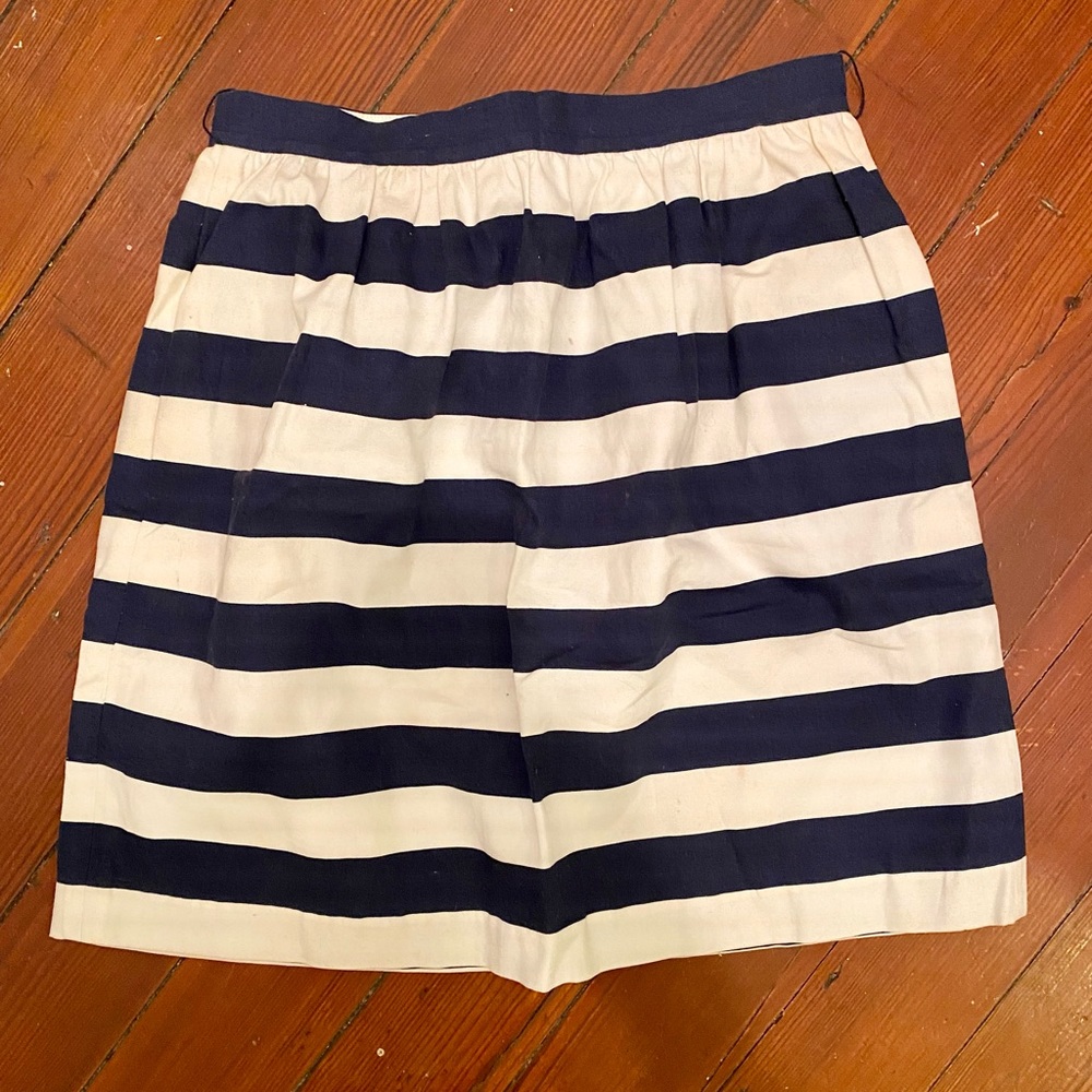 Alice + Olivia Striped Tulip Skirt, Navy/White